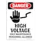 Signmission OSHA Danger Sign, 10" Height, Rigid Plastic, High Voltage Only Maintenance, Portrait OS-DS-P-710-V-1347 - alternate 1